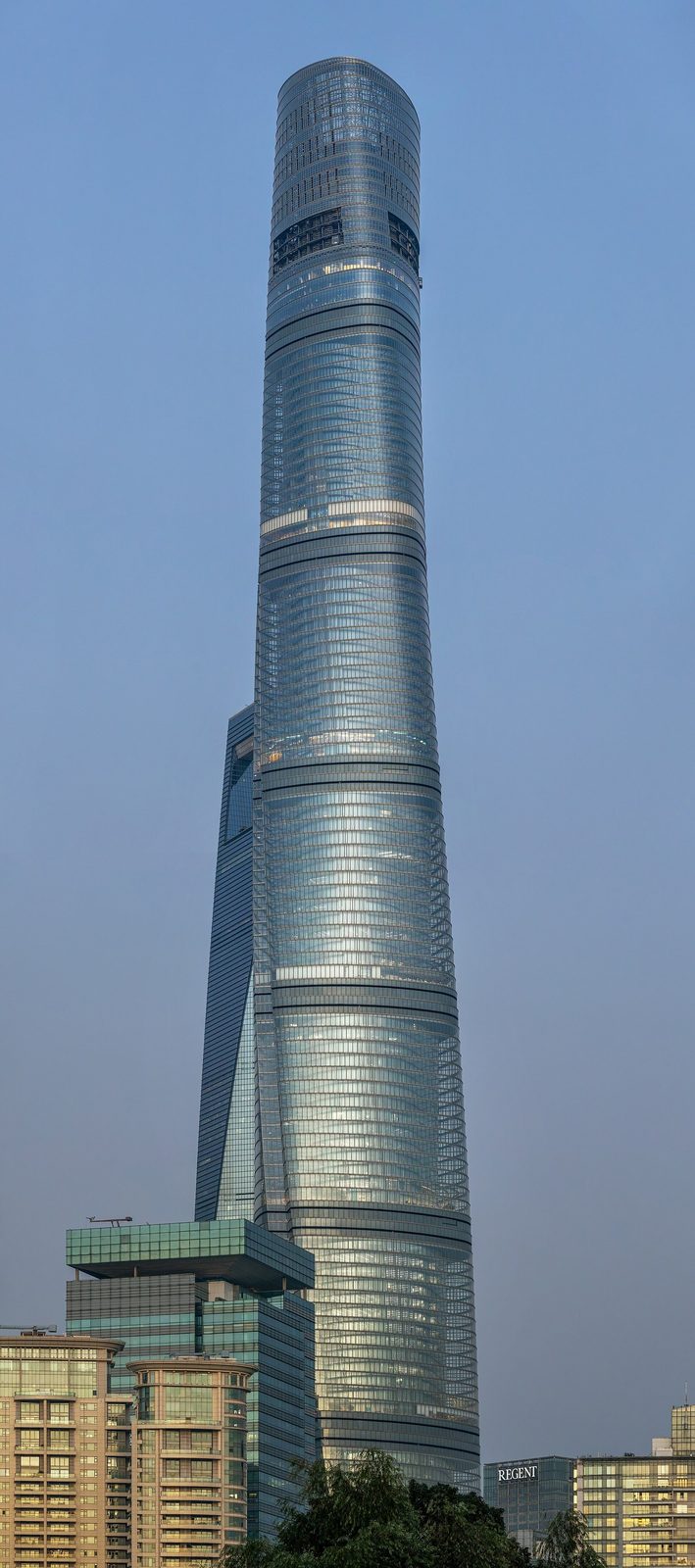 Shanghai Tower at golden hour, home of the Duoyun Bookstore flagship